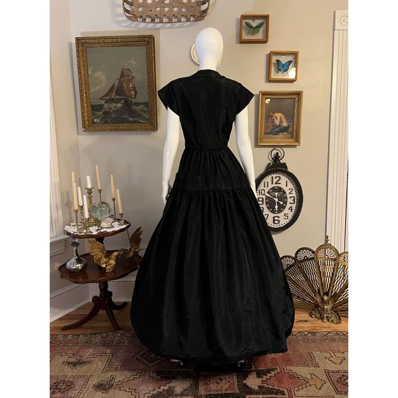 1940's Emma Domb Taffeta Maxi dress listing Size 8 10 see measurements Does NOT - Picture 6 of 11